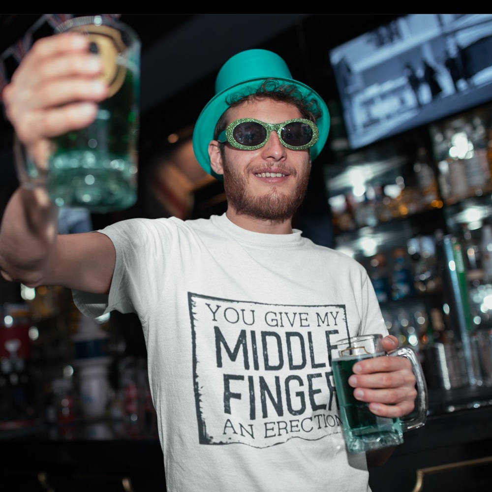 Middle Finger Humor Handmade Sublimated Graphic Tee - Picture 4 of 6